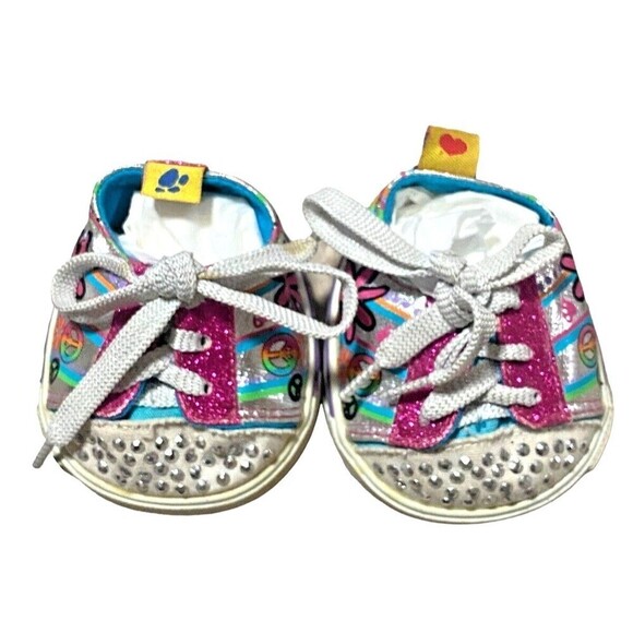 Build-A-Bear Other - Build A Bear Shoes Skechers Twinkle Toes Peace Flowers Bling 2010 BAB